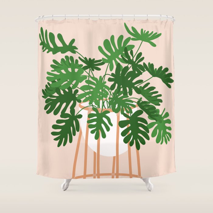 Vase no. 26 with Tropical Plant Shower Curtain Gallery Image 1