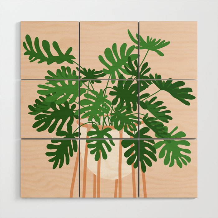 Vase no. 26 with Tropical Plant Wood Wall Art Gallery Image 1