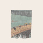 Vintage Japanese Woodblock Print Art - Sudden Shower Over Shin Ohashi Bridge And Atake By Utagawa Hiroshige, 1850's. Wall Hanging Gallery Image 1