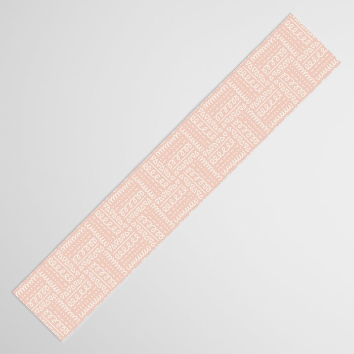 Sweet Doodle Squares . Peachy Pink Table Runner Gallery Image 3