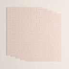 Sweet Doodle Squares . Peachy Pink Wrapping Paper Gallery Image 3