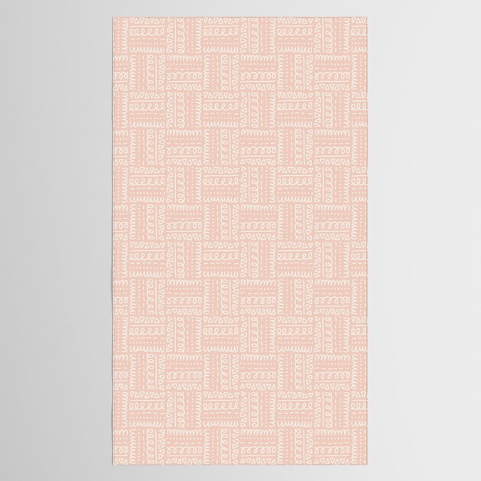 Sweet Doodle Squares . Peachy Pink Tablecloth Gallery Image 2