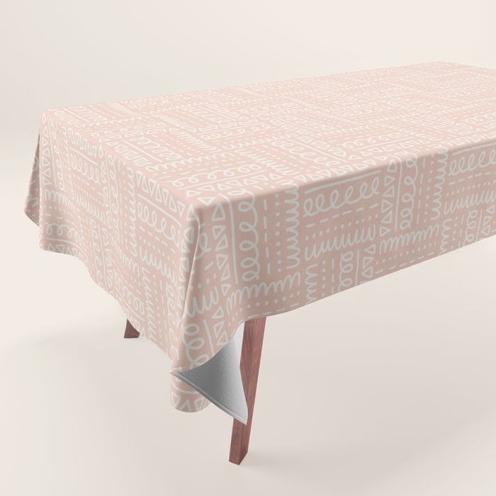 Sweet Doodle Squares . Peachy Pink Tablecloth Gallery Image 1
