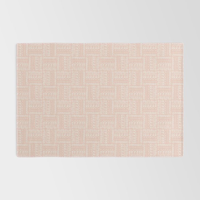Sweet Doodle Squares . Peachy Pink Rug Gallery Image 2