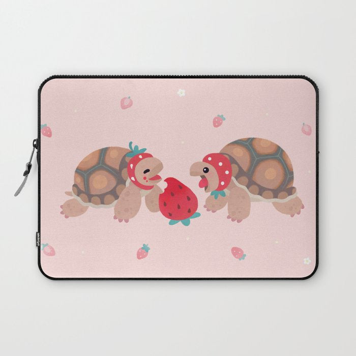 Tortoises love strawberries Laptop Sleeve Gallery Image 1
