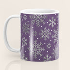 Vintage Christmas Silver snowflakes plum purple Coffee Mug Gallery Image 3