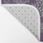 Vintage Christmas Silver snowflakes plum purple Bath Mat Gallery Image 2