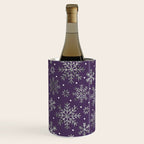 Vintage Christmas Silver snowflakes plum purple Wine Chiller Gallery Image 2