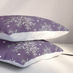 Vintage Christmas Silver snowflakes plum purple Pillow Sham Gallery Image 3