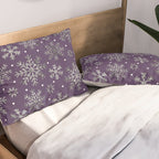 Vintage Christmas Silver snowflakes plum purple Pillow Sham Gallery Image 2