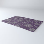 Vintage Christmas Silver snowflakes plum purple Rug Gallery Image 3