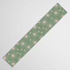 Make A Wish Dandelion Pattern in Sage Green & Peach Table Runner Gallery Image 3