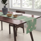 Make A Wish Dandelion Pattern in Sage Green & Peach Table Runner Gallery Image 2