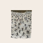 Skiers underway, humorous ski slope winter downhill landscape painting by Franz Sedlacek Wall Hanging Gallery Image 1
