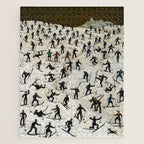 Skiers underway, humorous ski slope winter downhill landscape painting by Franz Sedlacek Jigsaw Puzzle Gallery Image 1