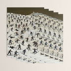 Skiers underway, humorous ski slope winter downhill landscape painting by Franz Sedlacek Wrapping Paper Gallery Image 3