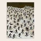 Skiers underway, humorous ski slope winter downhill landscape painting by Franz Sedlacek Poster Gallery Image 4