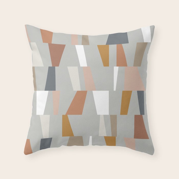 Neutral Geometric 01 Throw Pillow Gallery Image 1