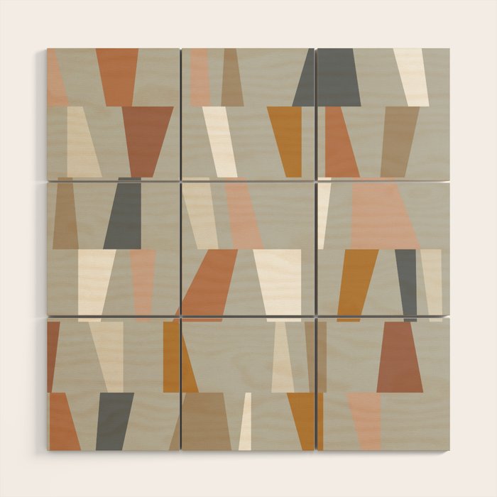 Neutral Geometric 01 Wood Wall Art Gallery Image 1