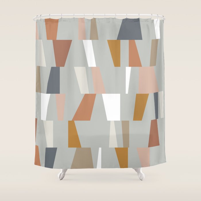 Neutral Geometric 01 Shower Curtain Gallery Image 1
