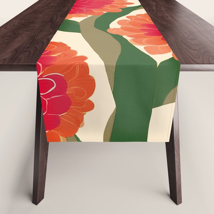 Red Zinnias Table Runner Gallery Image 1