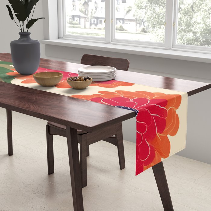Red Zinnias Table Runner Gallery Image 2
