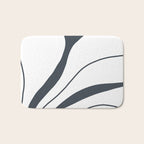 Bold Boho Art Nouveau Floral 3.2 ochre, teal blue, white Bath Mat Gallery Image 1