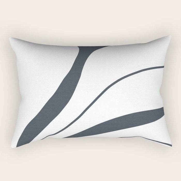 Bold Boho Art Nouveau Floral 3.2 ochre, teal blue, white Rectangular Pillow Gallery Image 2