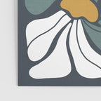 Bold Boho Art Nouveau Floral 3.2 ochre, teal blue, white Poster Gallery Image 3