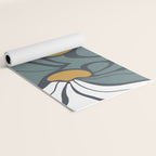 Bold Boho Art Nouveau Floral 3.2 ochre, teal blue, white Yoga Mat Gallery Image 2