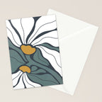 Bold Boho Art Nouveau Floral 3.2 ochre, teal blue, white Stationery Card Gallery Image 2