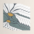 Bold Boho Art Nouveau Floral 3.2 ochre, teal blue, white Wrapping Paper Gallery Image 3
