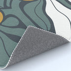 Bold Boho Art Nouveau Floral 3.2 ochre, teal blue, white Rug Gallery Image 4