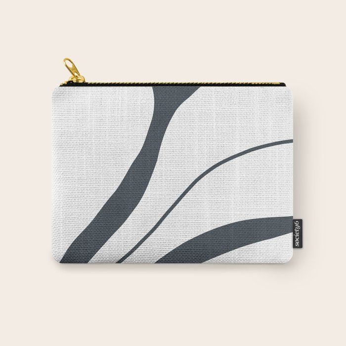 Bold Boho Art Nouveau Floral 3.2 ochre, teal blue, white Carry All Pouch Gallery Image 1
