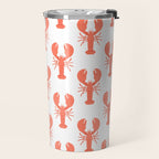 Red lobster sea food animal cartoon pattern Travel Mug Gallery Image 2