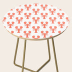 Red lobster sea food animal cartoon pattern Side Table Gallery Image 2