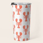 Red lobster sea food animal cartoon pattern Travel Mug Gallery Image 3
