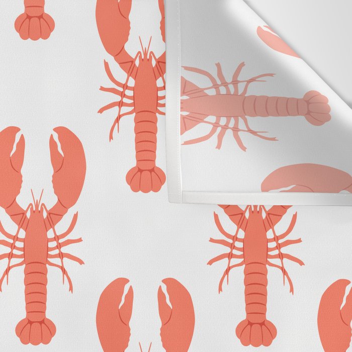 Red lobster sea food animal cartoon pattern Wall Tapestry Gallery Image 3