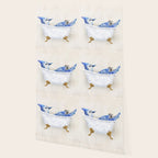 Blue Jay Bird Bath Clawfoot Tub Wallpaper Gallery Image 2