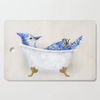 Blue Jay Bird Bath Clawfoot Tub Cutting Board Gallery Image 1