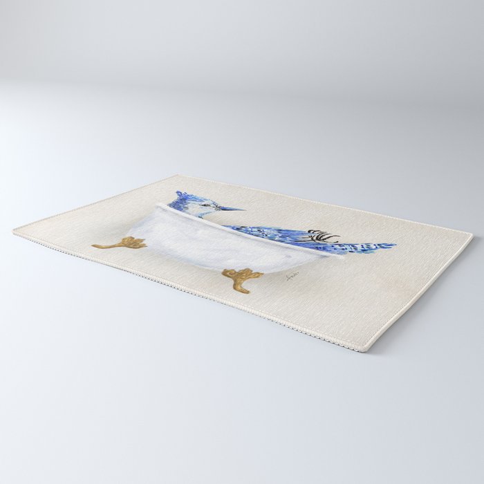 Blue Jay Bird Bath Clawfoot Tub Rug Gallery Image 3
