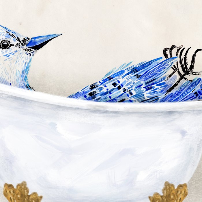 Blue Jay Bird Bath Clawfoot Tub Coffee Mug Gallery Image 2