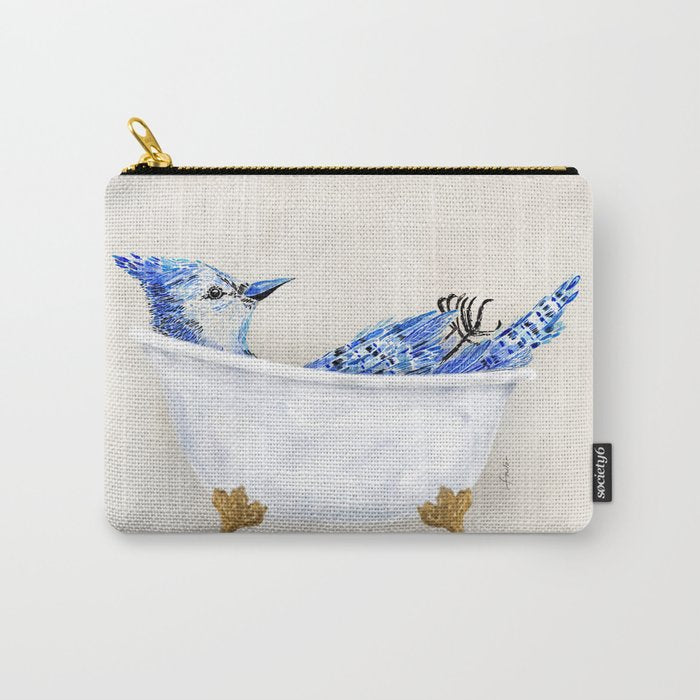 Blue Jay Bird Bath Clawfoot Tub Carry All Pouch Gallery Image 1