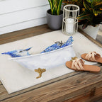 Blue Jay Bird Bath Clawfoot Tub Outdoor Rug Gallery Image 2