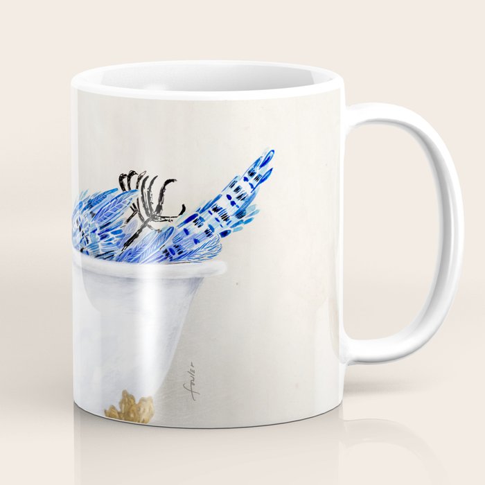 Blue Jay Bird Bath Clawfoot Tub Coffee Mug Gallery Image 1