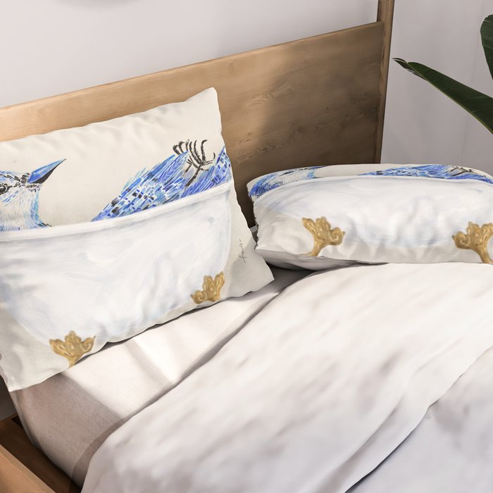 Blue Jay Bird Bath Clawfoot Tub Pillow Sham Gallery Image 2