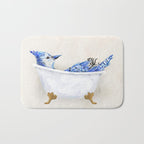 Blue Jay Bird Bath Clawfoot Tub Bath Mat Gallery Image 1