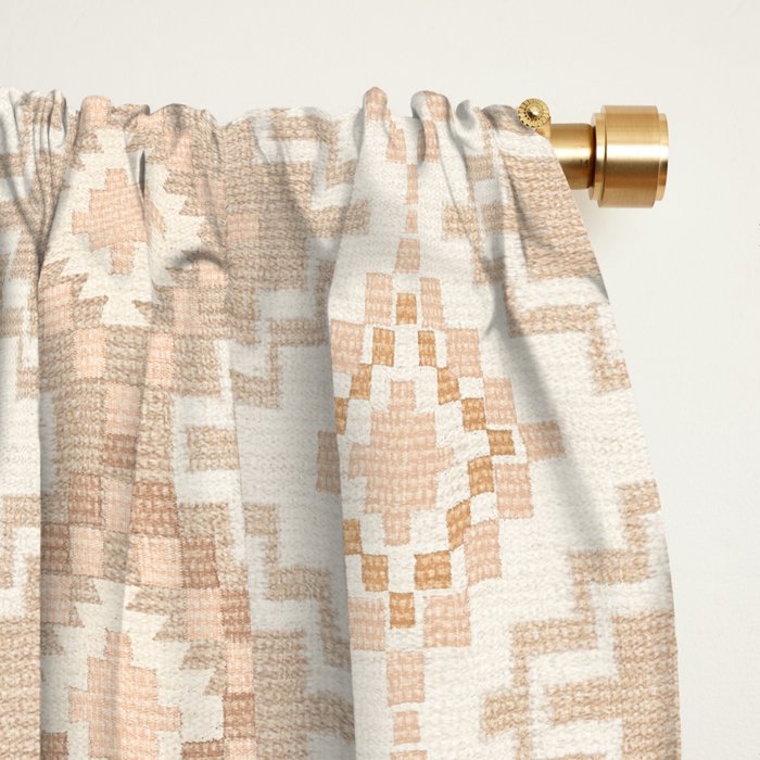 Southern Western Boho Geo  Americana Rug  ivory soft pink Window Curtain Gallery Image 2