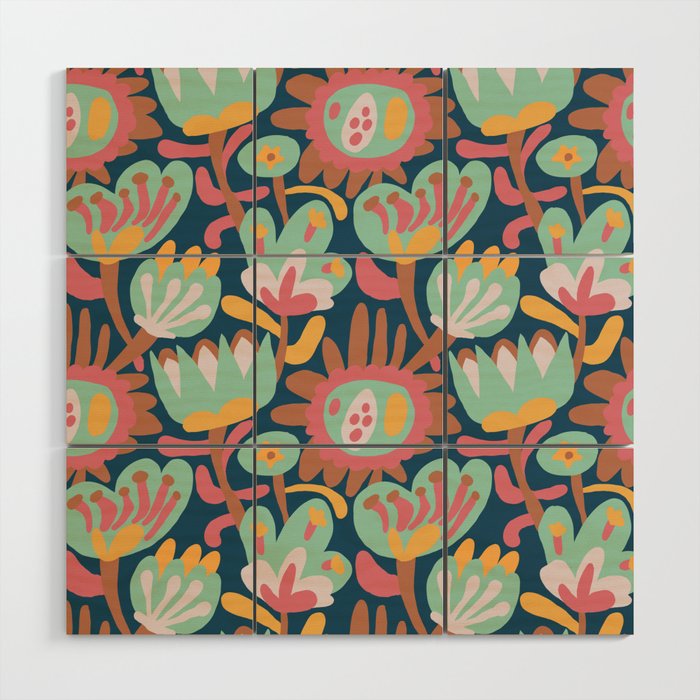 Meadow with flowers Wood Wall Art Gallery Image 1