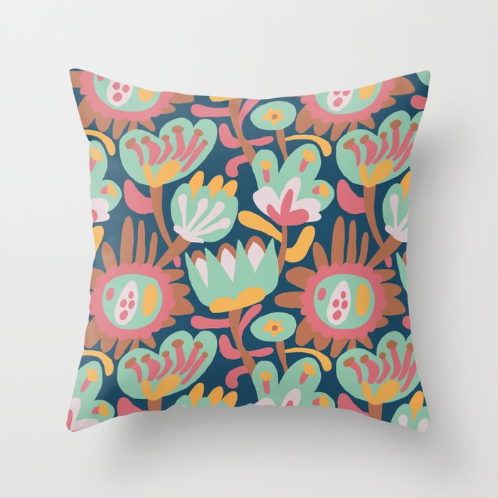 Meadow with flowers Throw Pillow Gallery Image 6